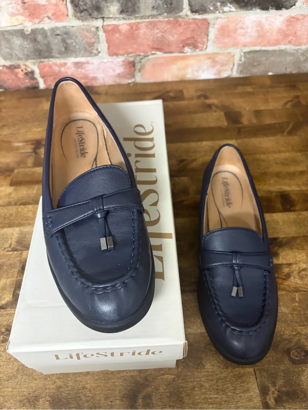 Life Stride Navy Blue Women's Penny Loafers